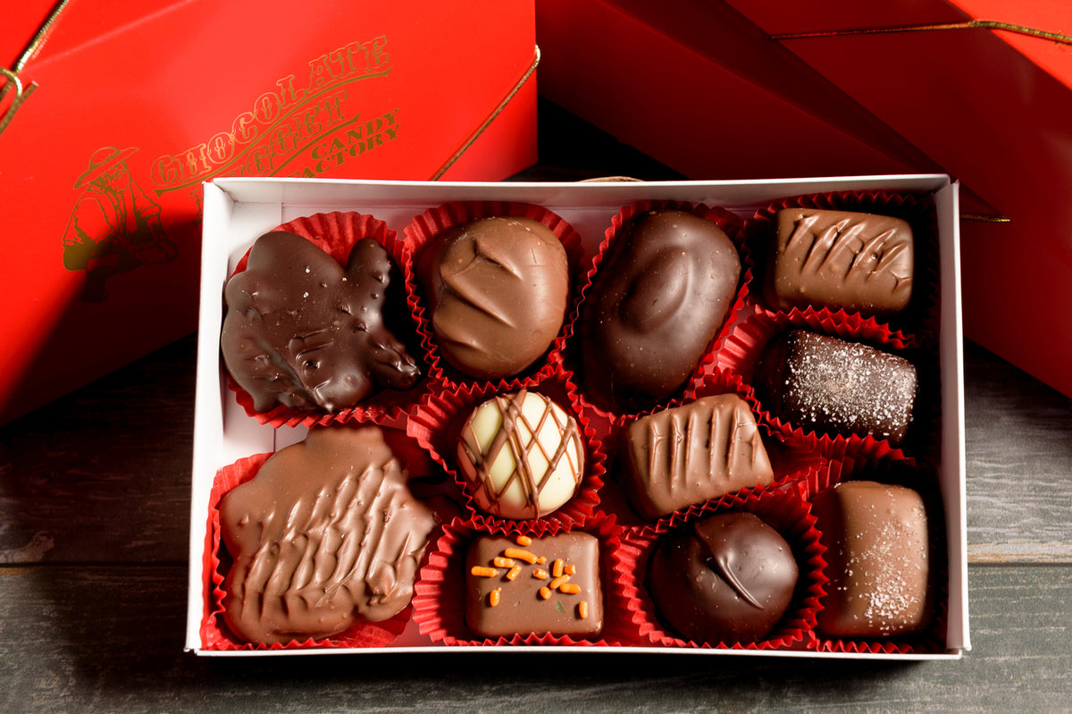 Assorted Candy Boxes 1/2 lb Deluxe Assorted Chocolate Gift Box – Chocolate Nugget Candy Factory